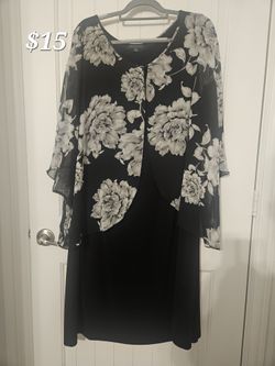 Black & white plus size dress