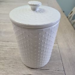 White Cannister/Jar With Lid