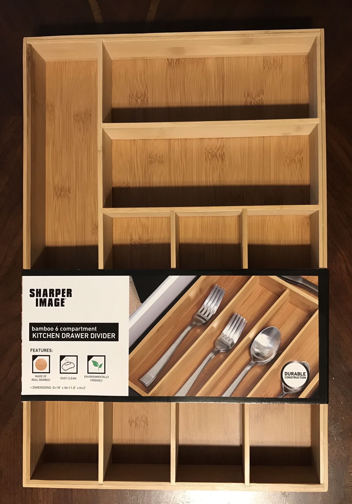 BAMBOO 6 COMPARTMENT KITCHEN DRAWER DIVIDER PICK UP IN MEBANE NC