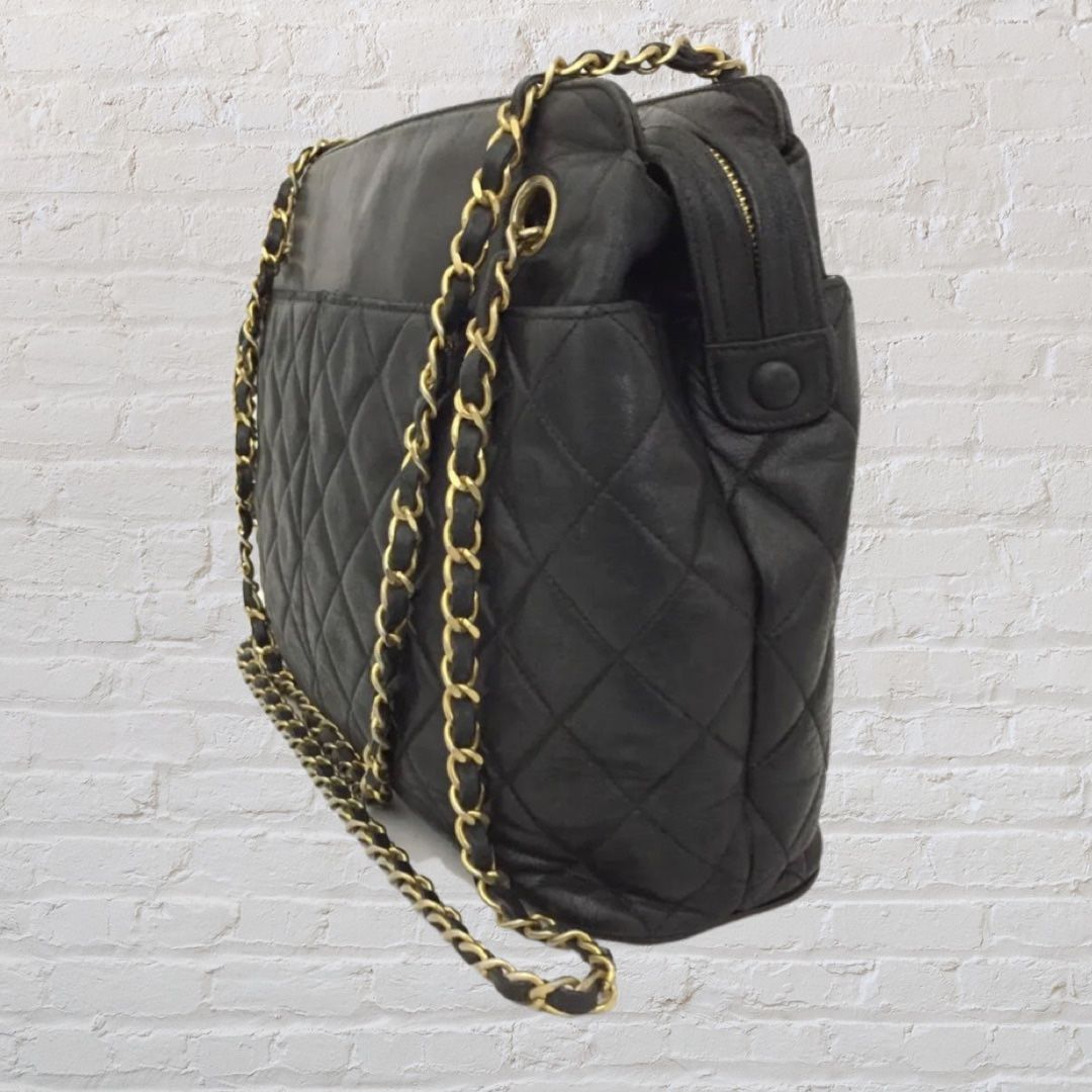 CHANEL Quilted Matelasse CC Logo Lambskin Chain Shoulder Bag for Sale in  Hoboken, NJ - OfferUp