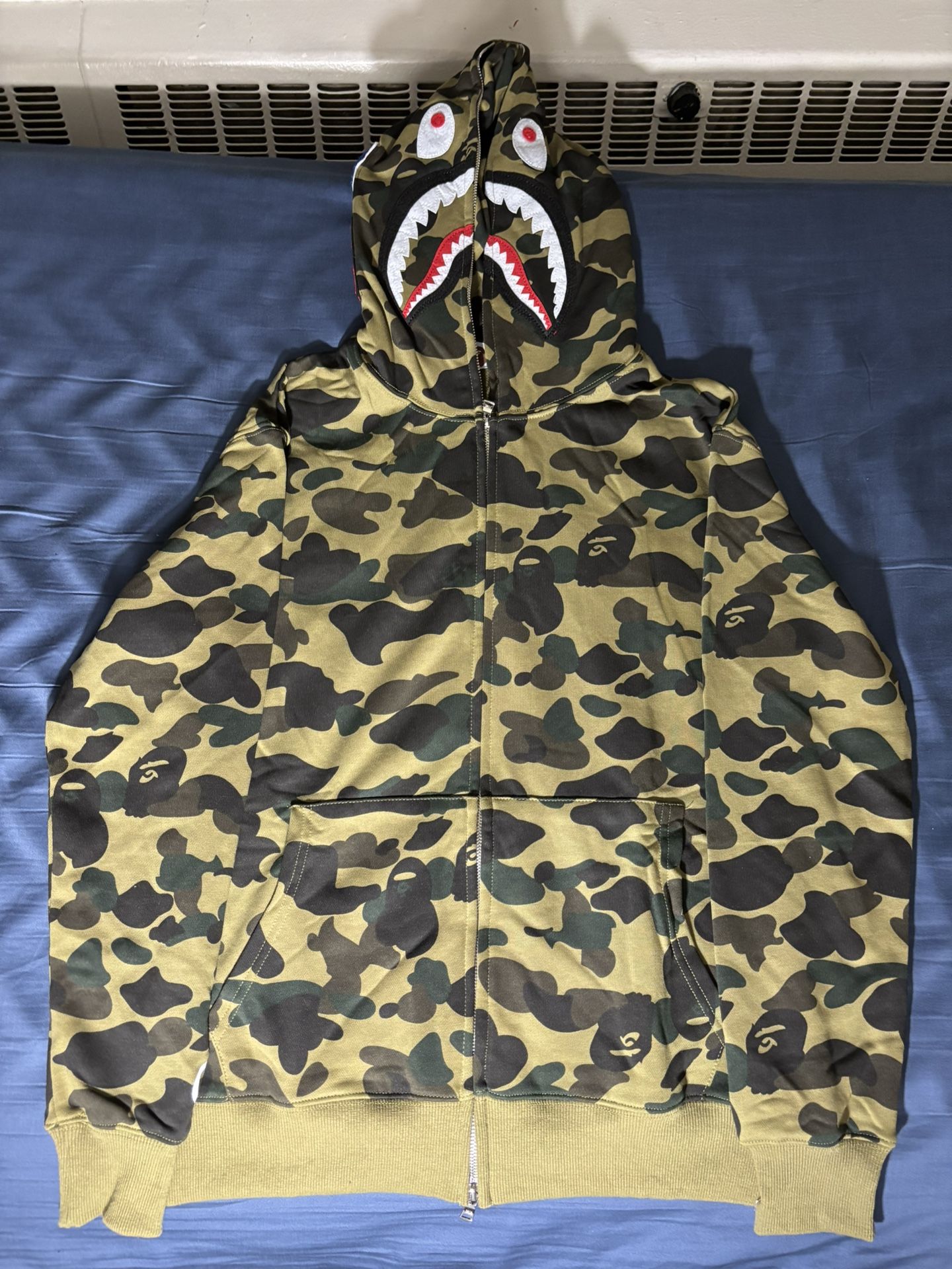 BAPE Camo Shark Full Zip Hoodie Green