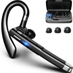 Bluetooth Headset, Bluetooth Wireless Earpiece with mic Trucker Headset for Phone Case Office Phones with Built-in Microphone Manos Libres Noise Cance