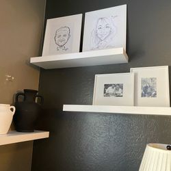 set of three White, Floating Shelves