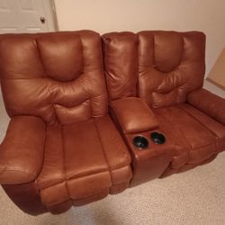 Double Faux Leather Recliner 