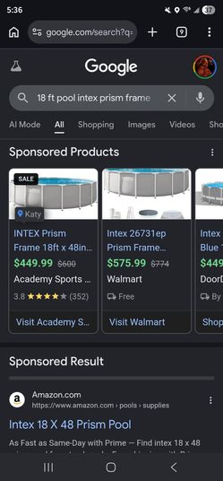 Brand New Intex pool set  18ft x 48in