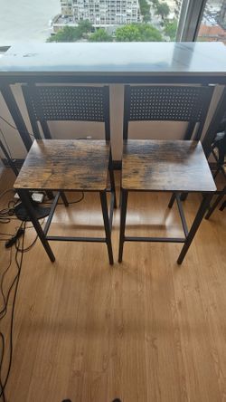 Set of 2 Industrial Bar Stools