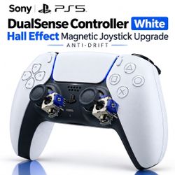 Sony PS5 DualSense White Controller – TMR Magnetic Joystick Upgrade – Anti-Drift
