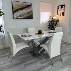 DINING TABLE SET 4 CHAIR