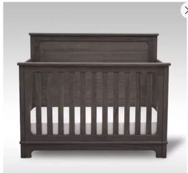 Gray Convertible Crib w/ Mattress