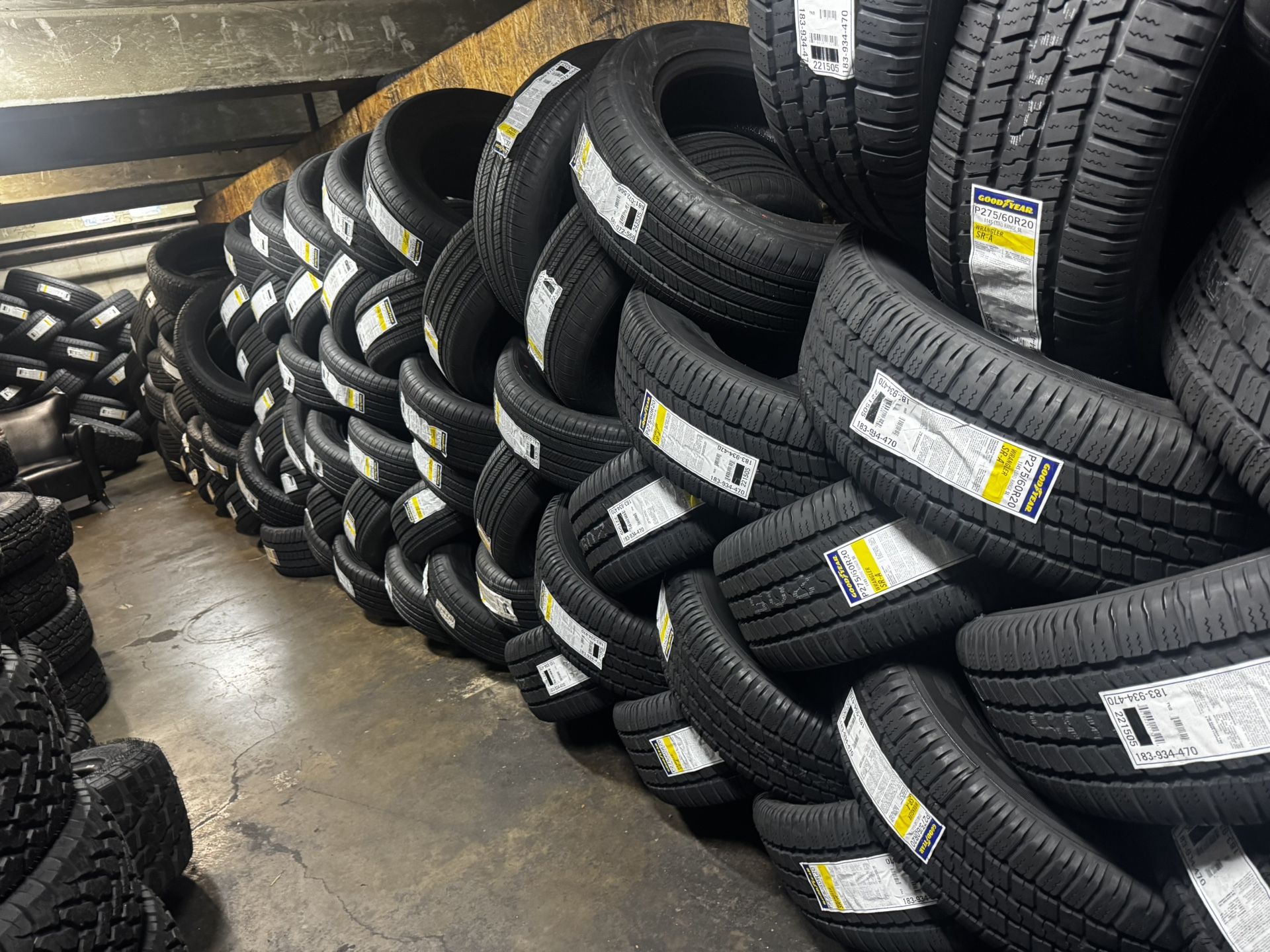 195/65/15. 205/55/16. 215/60/16. 235/75/15. 235/45/18. 235/40/19. 255/65/18. 235/60/18. 275/55/20. 275/60/20 And More. Goodyear 