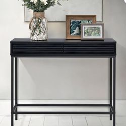 Brand New 35ln. Black Wood Console Table