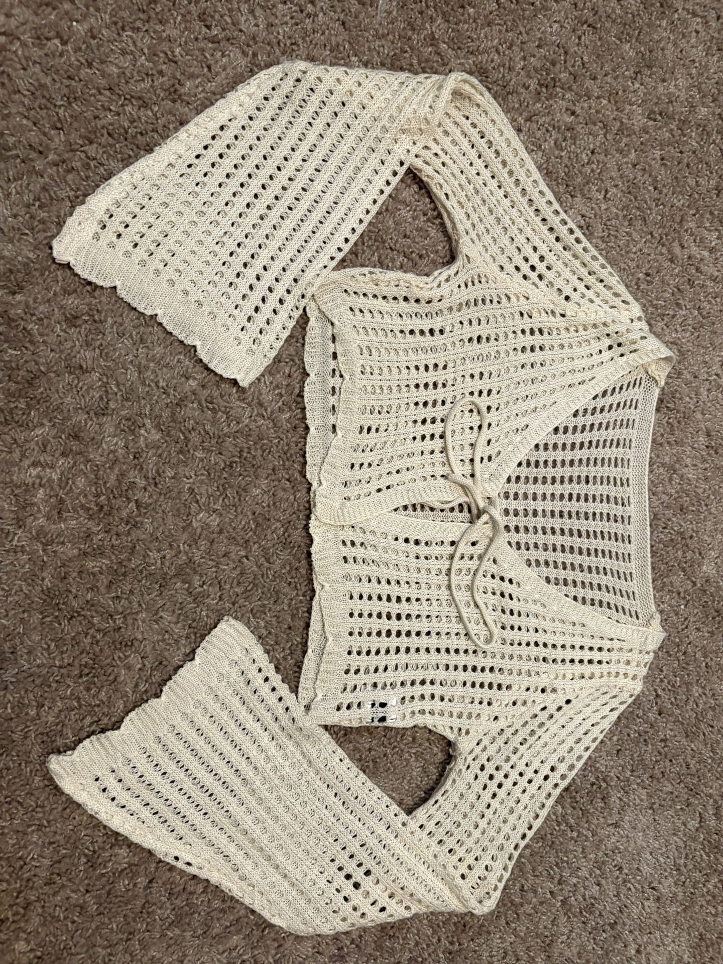 Flowy Crocheted Cropped Cardigan