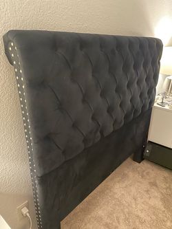 Gently Used Black Queen Headboard and Frame