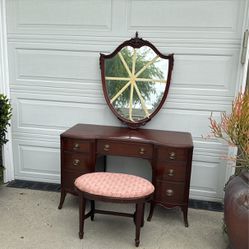 Antique Sitting Table And Bench
