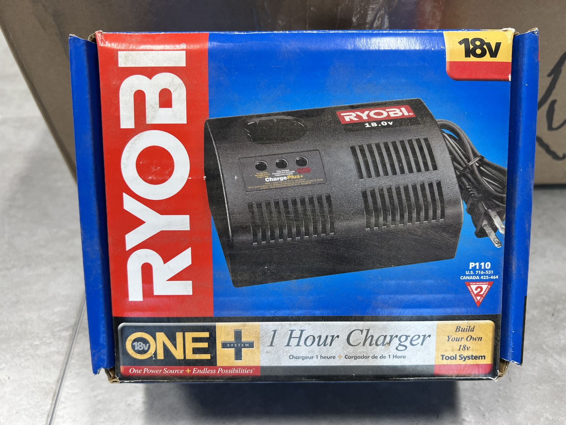 Ryobi 18V ChargePlus+ P110 Class 2 NiCd Battery Charger 1423701