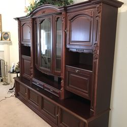 Antique Orginal German Schrank,  Three Sections,  Mahogany