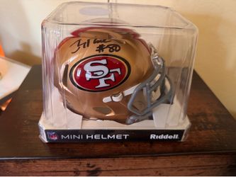 Autographed Jerry Rice 49er mini helmet $100