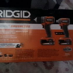 Rigid 18 V Brushless Sub Compact Impact Drill And Drill Driver Combo (Brand New)