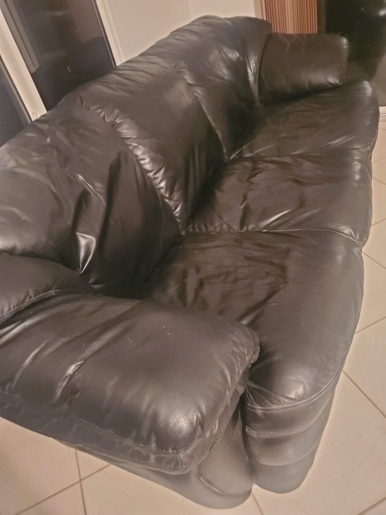 Black - Leather Sofa
