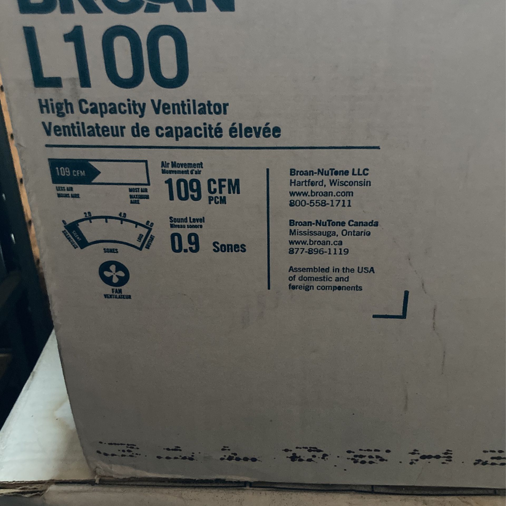 BROAN L100 High Capacity Ventilator 
