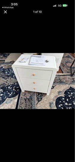 Royalcraft ZBCD003WT White 3-Drawer Nightstand