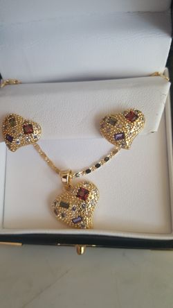 Gold plated heart set