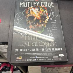 Motley Crue Signed Poster