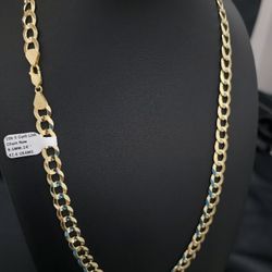 10k SOLID CURB LINK CHAIN 9.5MM-24" 