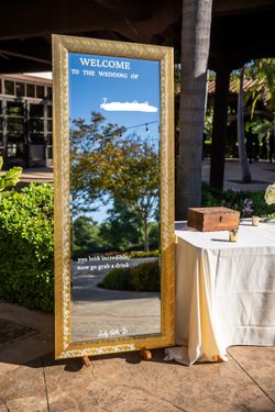Free Standing Full Length Gold Event / Wedding Mirror