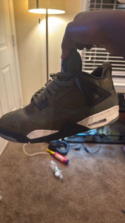 Air Jordan 4 Olive Suede Sneakers
