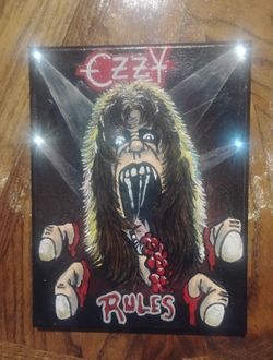 Original 8"By10" Painting. Ozzy Rules
