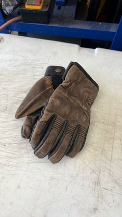 Brown Leather Motorcycle Gloves