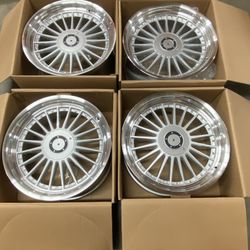 18” Classic Alpina Style Silver Wheels NEW 4X Square Set 18x8.5 +20 (5x120) (5x112) Fits BMW E60 E31 E38 E39 E34 E32 E31
