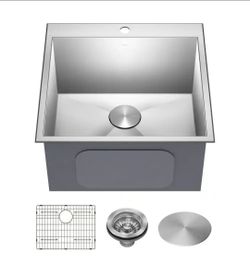 KRAUS
Standart PRO 16-Gauge Stainless Steel 22 in. Drop-In Single Bowl Deep Laundry Utility Sink
