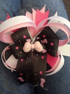 Hello Kitty handmade hair bows