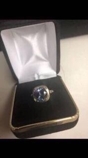 Tanzanite, 4 Karats Setting in White Gold Size seven 