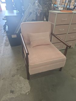 Accent chair with hidden storage- light pink