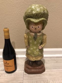 Vintage Plaster Girl Doll Statue