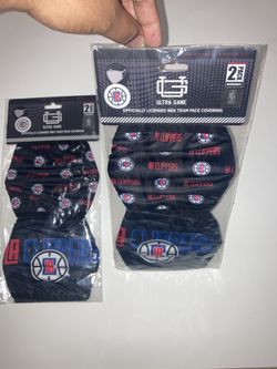 Lot of 2 - 4 NBA Los Angeles Clippers Officially Licensed face mask - MSRP: $60