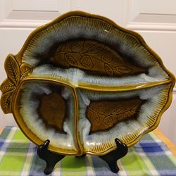 VTG California Pottery #736 Three Section Platter/Dish/Bowl, With Strawberry Design In Sections