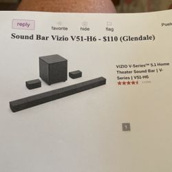Vizio Sound Bar Home Theater System 