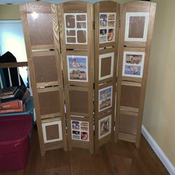 4 Panel Photo Screen Room Divider with Frames.