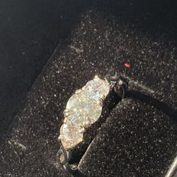 925 Silver Size 9 Ring.  2 Carats Moissanite 