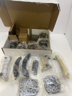 Engine Timing Chain Kit w/Chain Guide Tensioner Sprocket replacement for Buick Enclave Lacrosse Cadillac CTS SRX Chevy Equinox Malibu # 9-0753S,126334