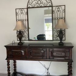 Wood Huntsman table and End Table 