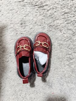 DADAWEN Girl's Loafers Slip On Chain Leather Flats Round Toe