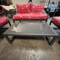 New 70x35 Faux Stone Marble Dining Table with 6  Chairs