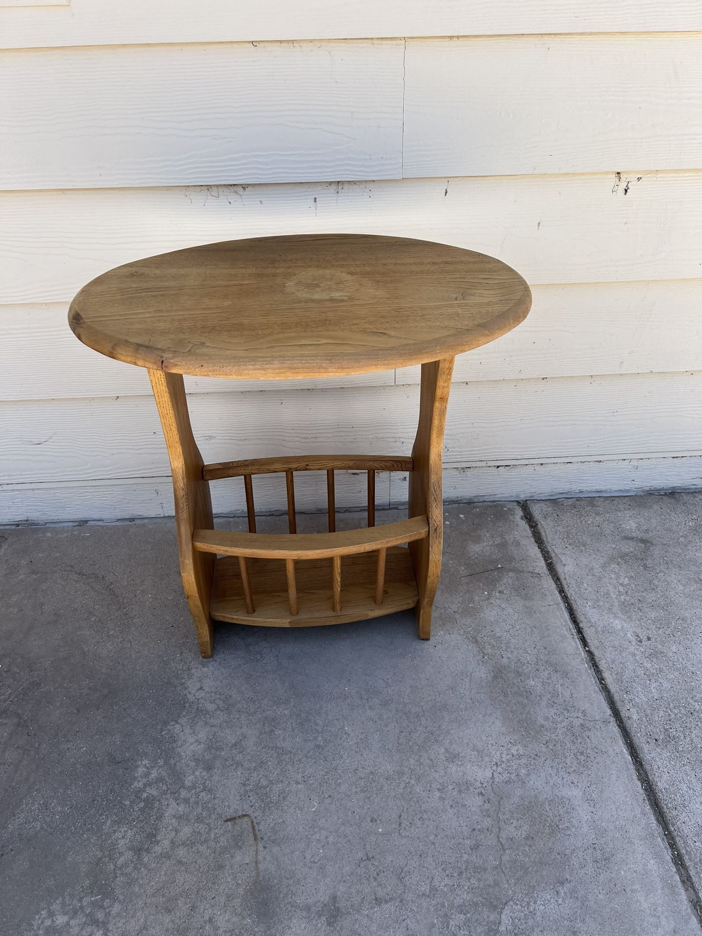 Wood Side Table / Magazine Rack