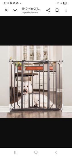 EXTRA TALL WALK-THRU PET GATE with Small Pet Door

BOX LITTLE BIT DAMAGED BUT ITEM IS NEVER BEEN USED, IS NEW