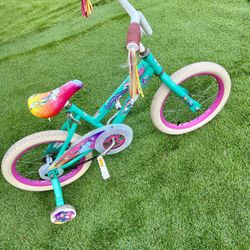 Kids 16” bike With training wheels for, works perfect , for $20